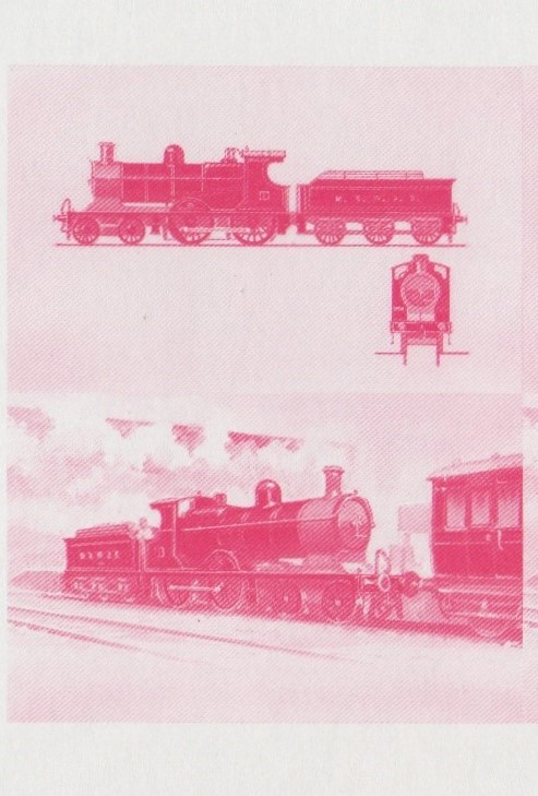 Union Island Locomotives (7th series) $1.00 Red Stage Progressive Color Proof Pair