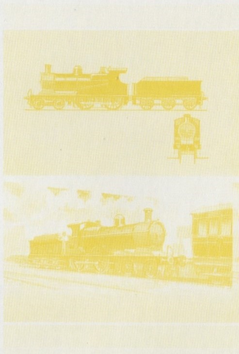 Union Island Locomotives (7th series) $1.00 Yellow Stage Progressive Color Proof Pair