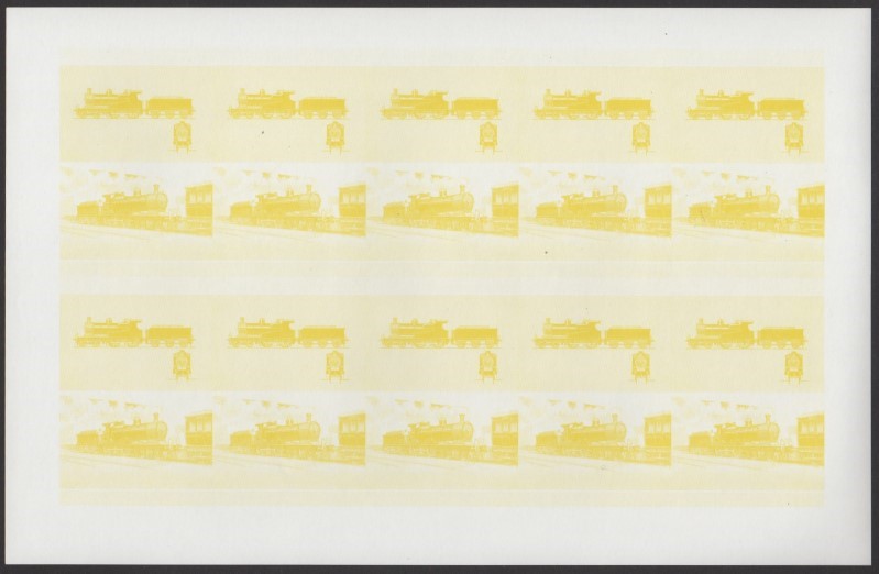 Union Island Locomotives (7th series) $1.00 Yellow Stage Progressive Color Proof Pane