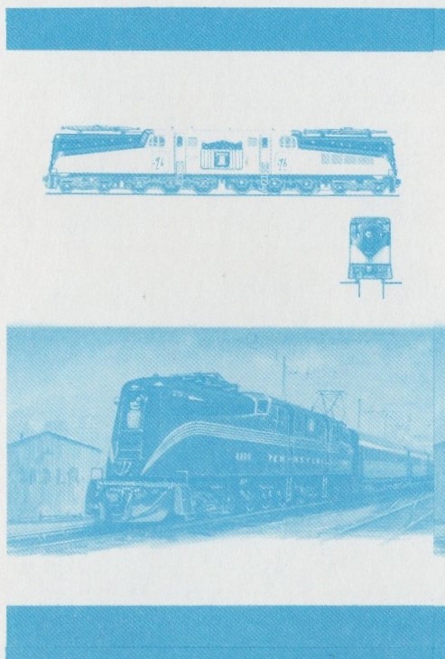 Union Island Locomotives (7th series) $1.50 Blue Stage Progressive Color Proof Pair