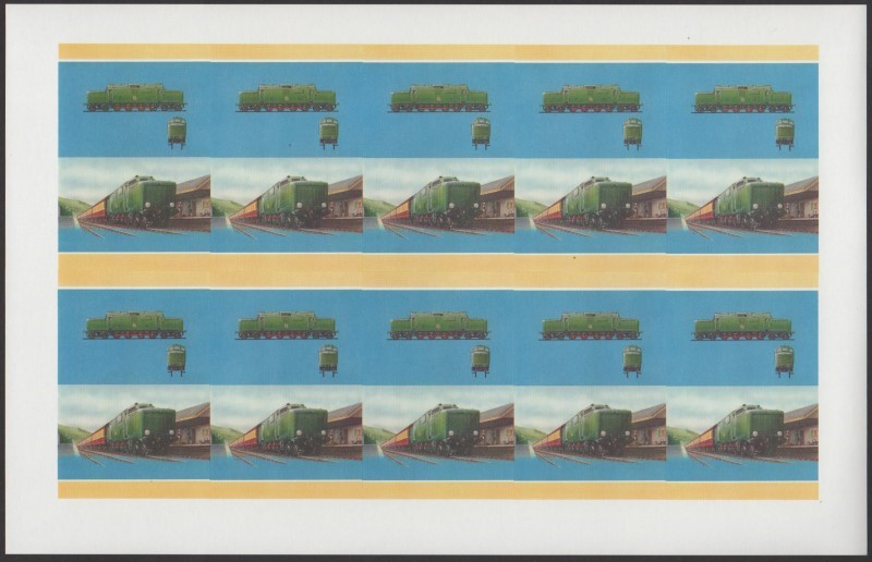 Union Island Locomotives (7th series) 15c All Colors Stage Progressive Color Proof Pane