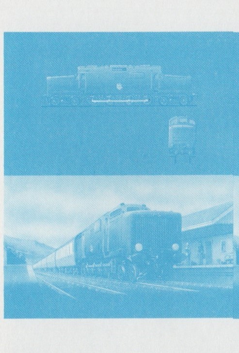 Union Island Locomotives (7th series) 15c Blue Stage Progressive Color Proof Pair
