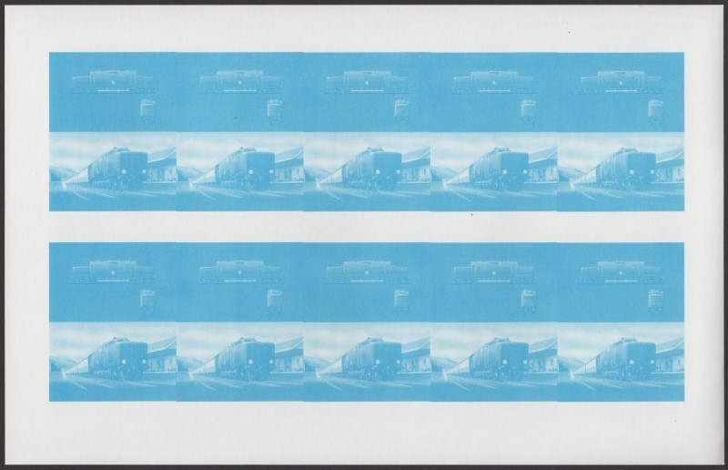 Union Island Locomotives (7th series) 15c Blue Stage Progressive Color Proof Pane