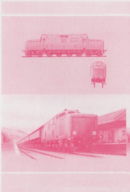 Union Island Locomotives (7th series) 15c Red Stage Progressive Color Proof Pair