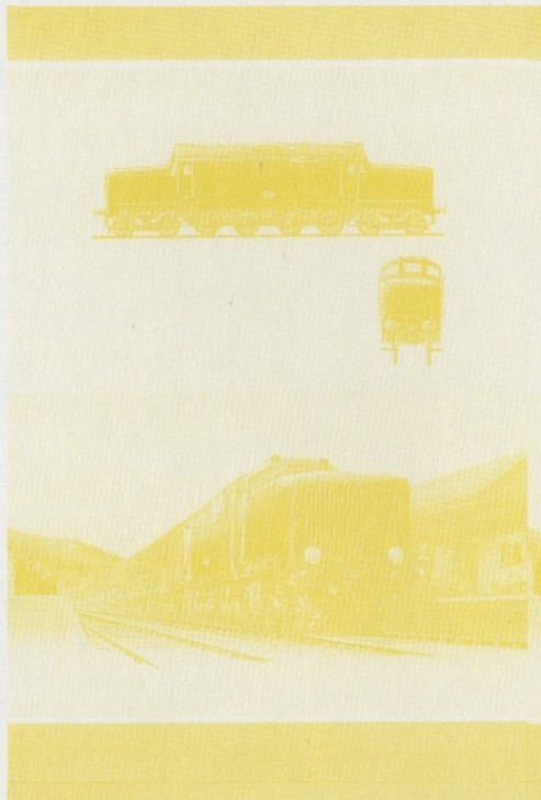 Union Island Locomotives (7th series) 15c Yellow Stage Progressive Color Proof Pair
