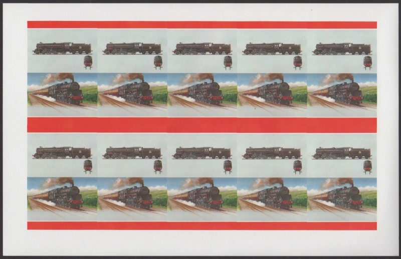 Union Island Locomotives (7th series) 20c All Colors Stage Progressive Color Proof Pane