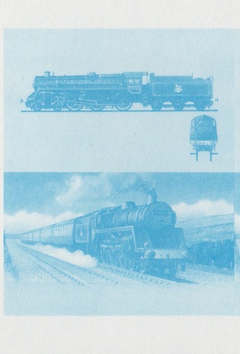 Union Island Locomotives (7th series) 20c Blue Stage Progressive Color Proof Pair