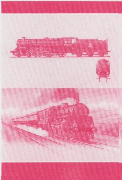 Union Island Locomotives (7th series) 20c Red Stage Progressive Color Proof Pair