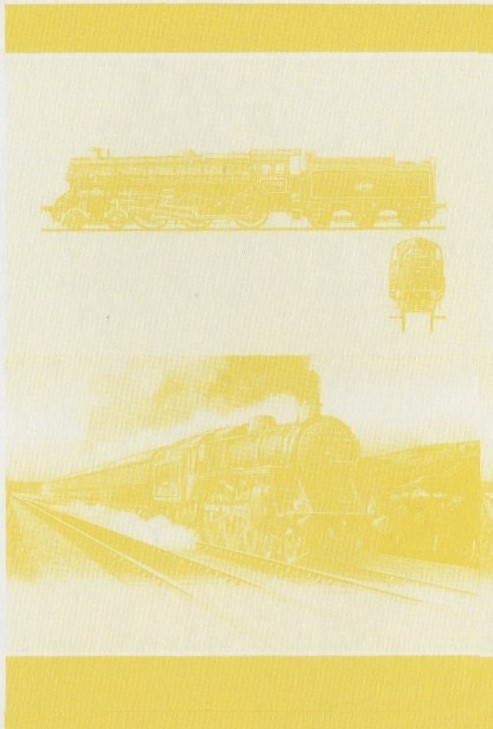 Union Island Locomotives (7th series) 20c Yellow Stage Progressive Color Proof Pair