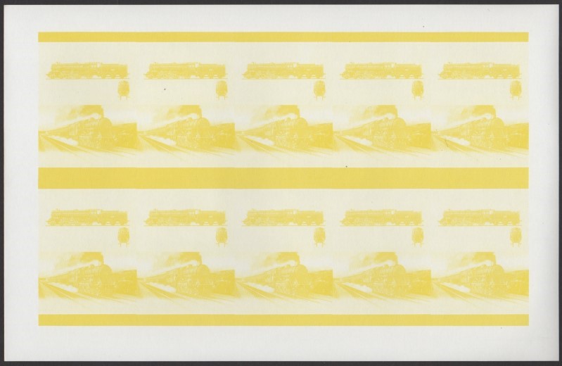 Union Island Locomotives (7th series) 20c Yellow Stage Progressive Color Proof Pane