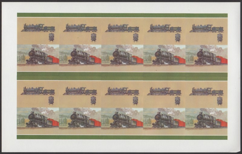 Union Island Locomotives (7th series) 30c All Colors Stage Progressive Color Proof Pane