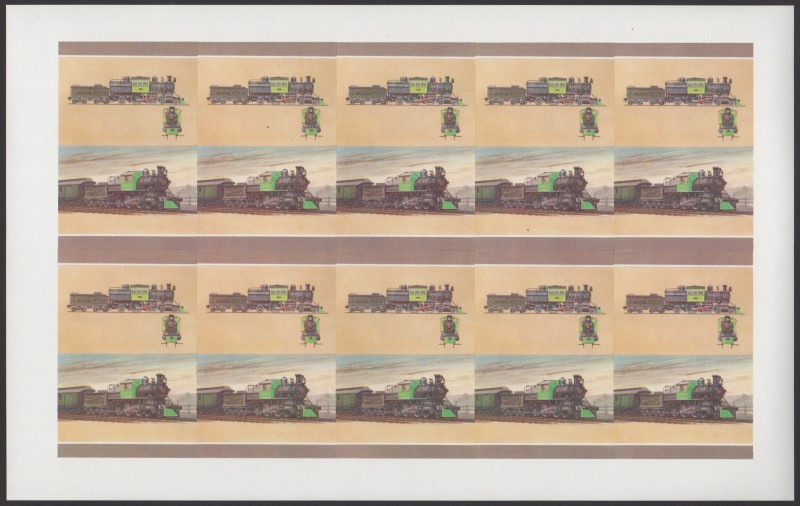 Union Island Locomotives (7th series) 45c All Colors Stage Progressive Color Proof Pane
