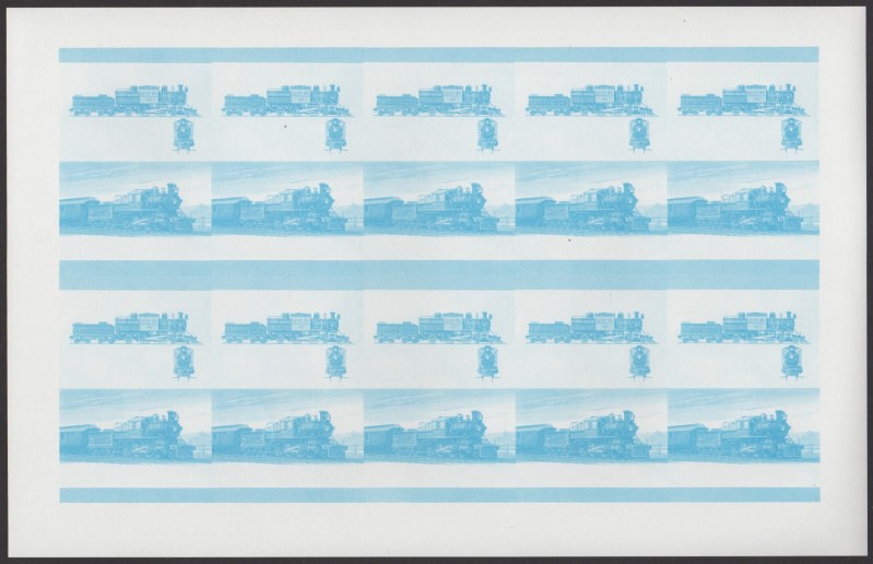 Union Island Locomotives (7th series) 45c Blue Stage Progressive Color Proof Pane