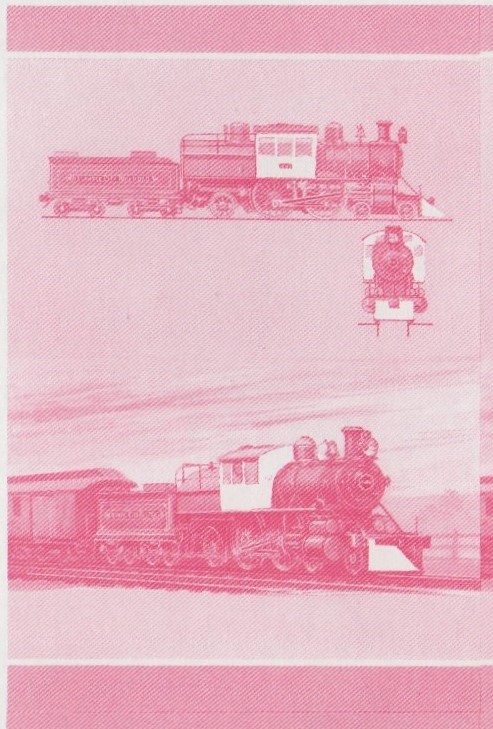 Union Island Locomotives (7th series) 45c Primary Red Stage Progressive Color Proof Pair