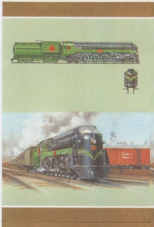 Union Island Locomotives (7th series) 50c All Colors Stage Progressive Color Proof Pair