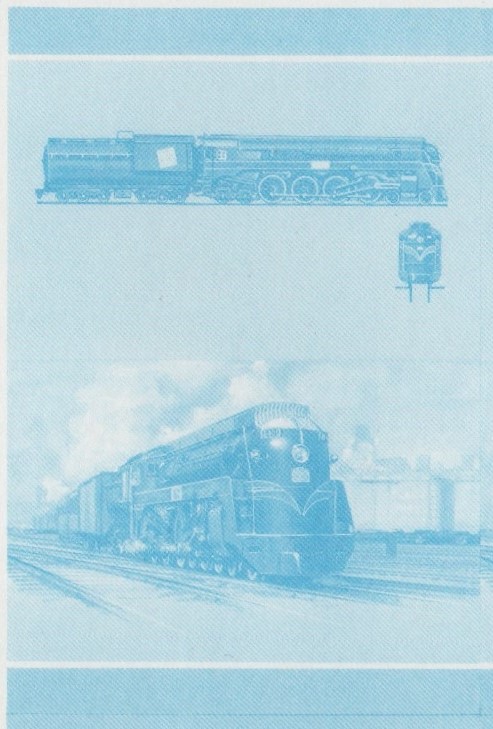 Union Island Locomotives (7th series) 50c Blue Stage Progressive Color Proof Pair