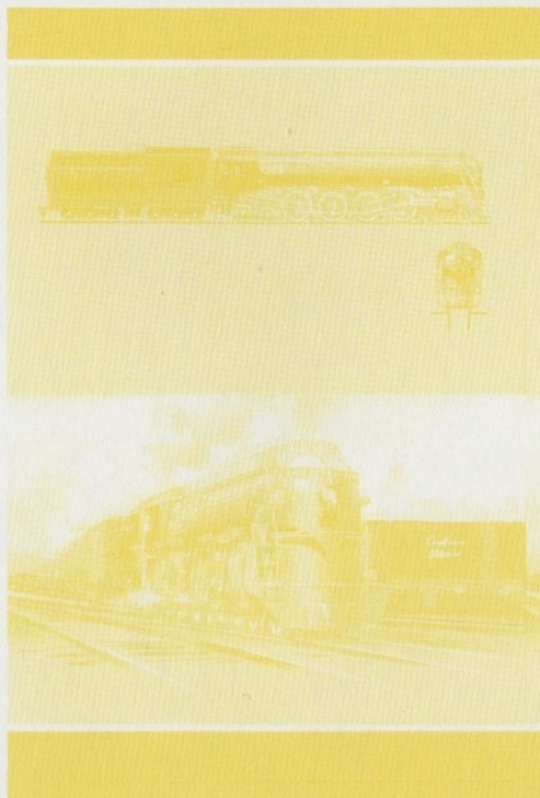 Union Island Locomotives (7th series) 50c Yellow Stage Progressive Color Proof Pair