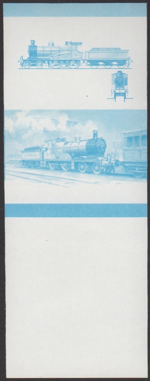 Union Island 7th Series $1.00 1905 Midland & South Western Junction Railway Class L 4-4-0 Locomotive Stamp Blue Stage Color Proof From Press Sheet