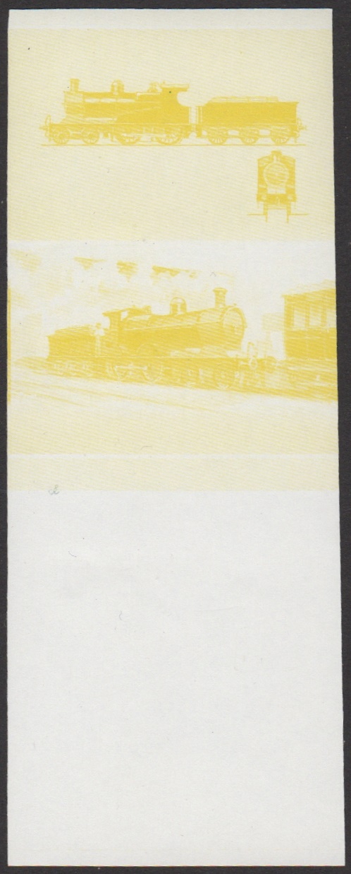 Union Island 7th Series $1.00 1905 Midland & South Western Junction Railway Class L 4-4-0 Locomotive Stamp Yellow Stage Color Proof From Press Sheet