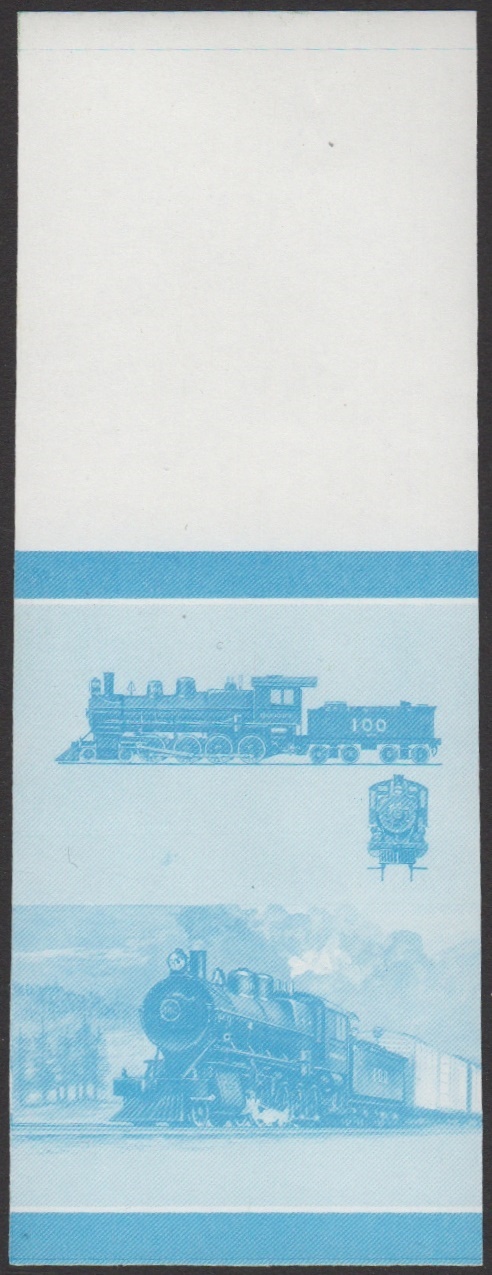 Union Island 7th Series 30c 1897 Great Northern Railway Class G5 4-8-0 Locomotive Stamp Blue Stage Color Proof From Press Sheet