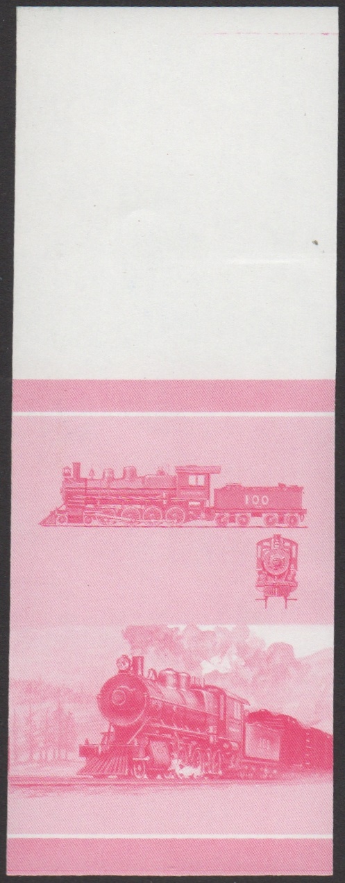 Union Island 7th Series 30c 1897 Great Northern Railway Class G5 4-8-0 Locomotive Stamp Red Stage Color Proof From Press Sheet