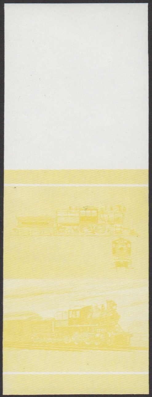 Union Island 7th Series 45c 1896 Atlantic City Railroad No. 1027 4-4-2 Locomotive Stamp Yellow Stage Color Proof From Press Sheet