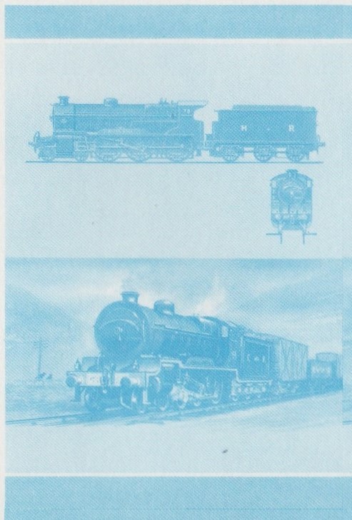 Union Island Locomotives (7th series) 75c Blue Stage Progressive Color Proof Pair