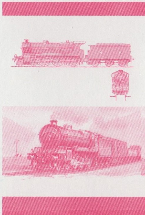 Union Island Locomotives (7th series) 75c Red Stage Progressive Color Proof Pair