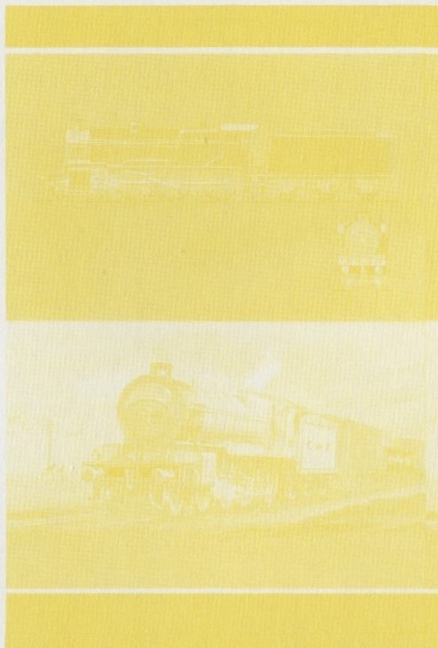 Union Island Locomotives (7th series) 75c Yellow Stage Progressive Color Proof Pair