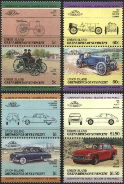 1985 Union Island Leaders of the World, Automobiles (2nd series) Stamps