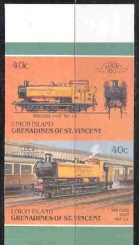 1987 Union Island Leaders of the World, Locomotives (6th series) Scott 27 Missing Blue Error Stamp