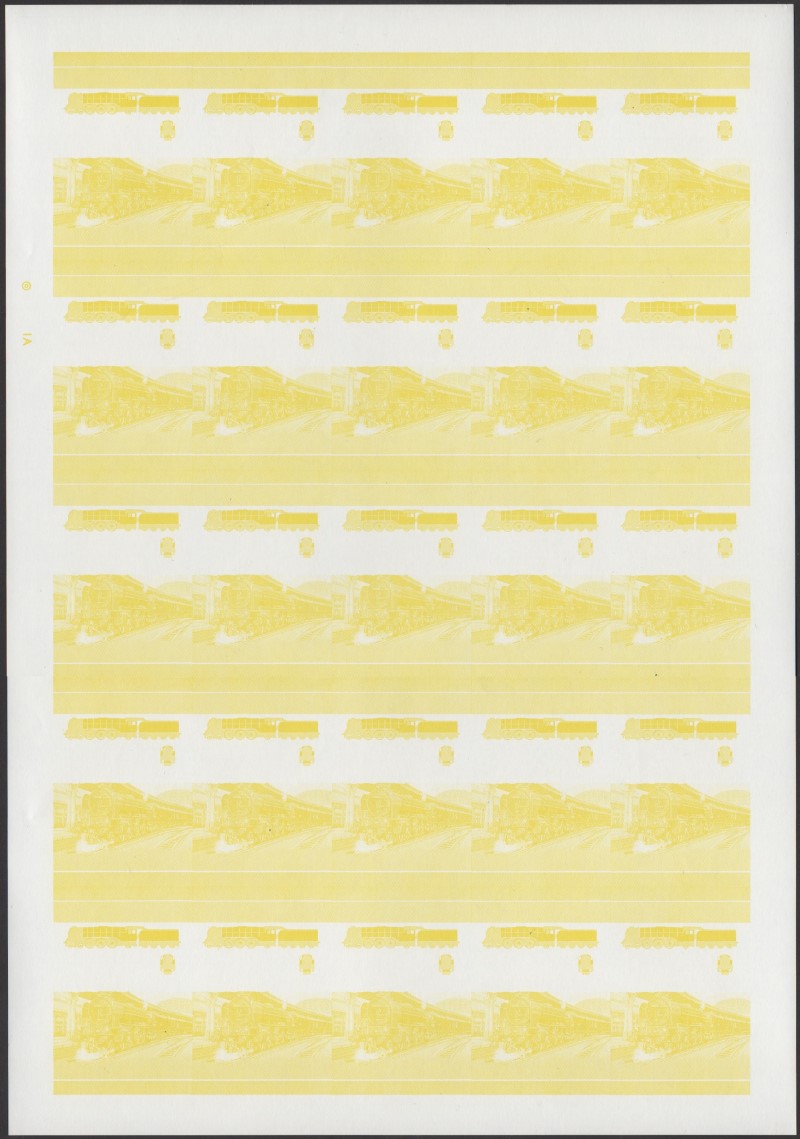 Saint Vincent Grenadines Locomotives (1st series) $2.50 Yellow Stage Progressive Color Proof Pane
