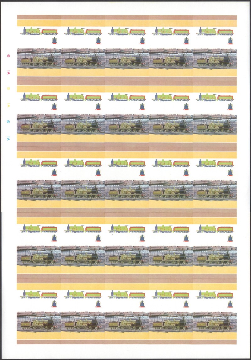 Saint Vincent Grenadines Locomotives (1st series) 15c All Colors Stage Progressive Color Proof Pane