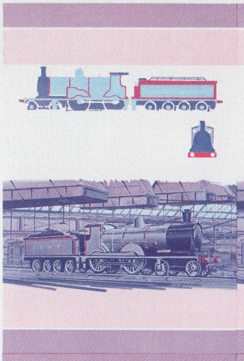Saint Vincent Grenadines Locomotives (1st series) 15c Blue-Red Stage Progressive Color Proof Pair
