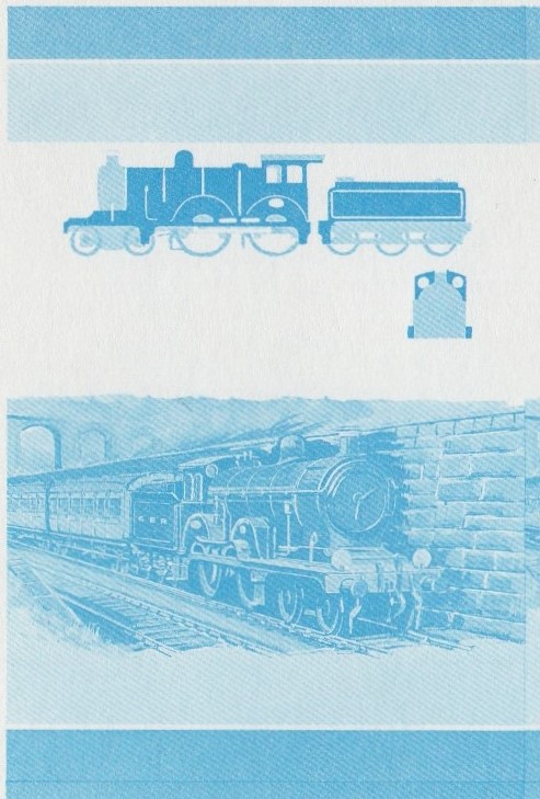 Saint Vincent Grenadines Locomotives (1st series) 35c Blue Stage Progressive Color Proof Pair