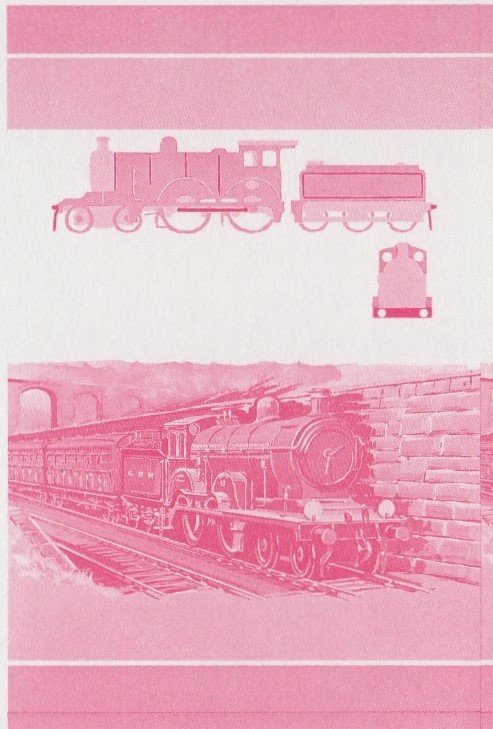 Saint Vincent Grenadines Locomotives (1st series) 35c Red Stage Progressive Color Proof Pair