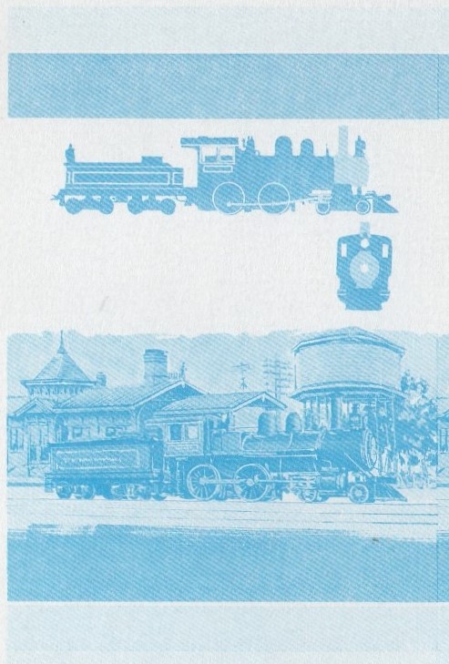 Saint Vincent Grenadines Locomotives (1st series) 5c Blue Stage Progressive Color Proof Pair