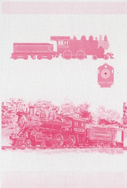 Saint Vincent Grenadines Locomotives (1st series) 60c Red Stage Progressive Color Proof Pair
