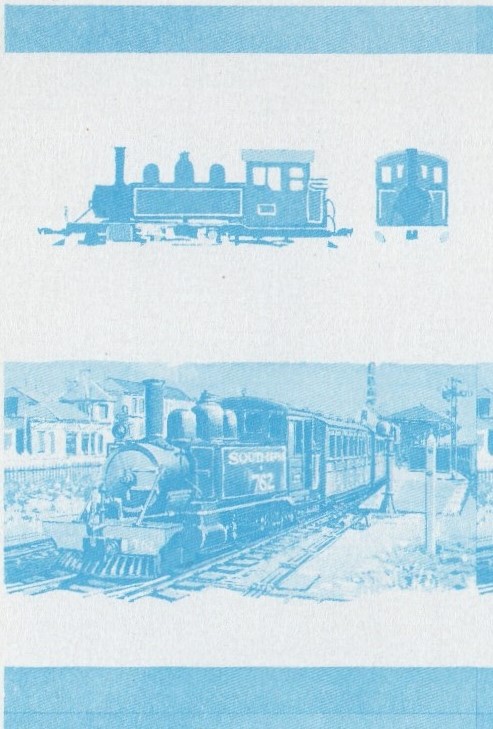 Saint Vincent Grenadines Locomotives (2nd series) $1.00 Blue Stage Progressive Color Proof Pair