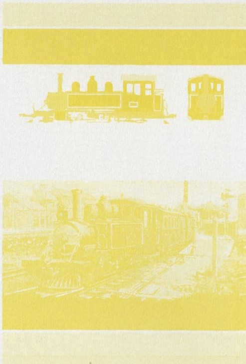 Saint Vincent Grenadines Locomotives (2nd series) $1.00 Yellow Stage Progressive Color Proof Pair