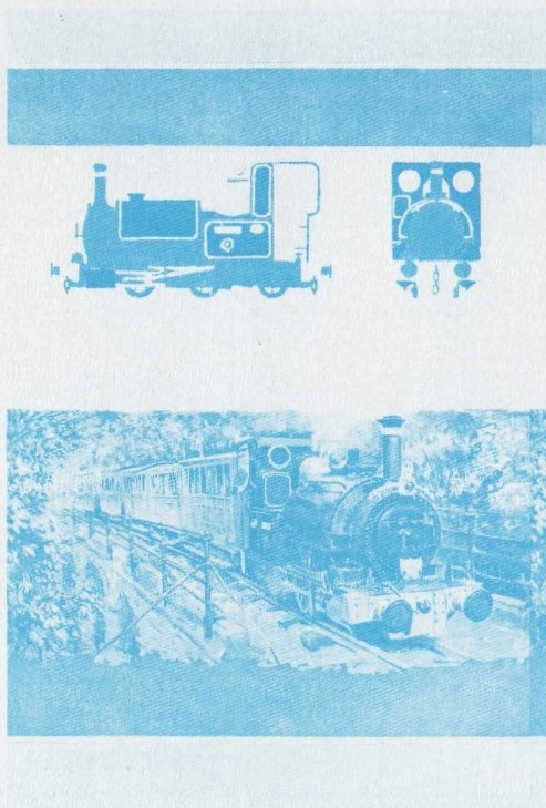 Saint Vincent Grenadines Locomotives (2nd series) $1.50 Blue Stage Progressive Color Proof Pair