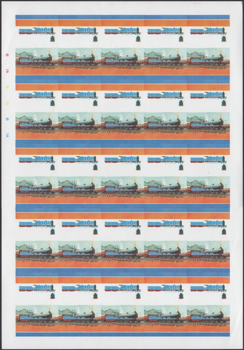 Saint Vincent Grenadines Locomotives (2nd series) $3.00 All Colors Stage Progressive Color Proof Pane