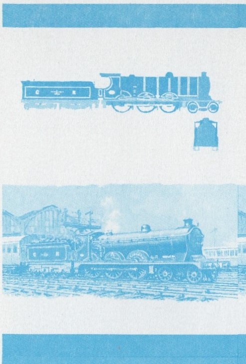 Saint Vincent Grenadines Locomotives (2nd series) $3.00 Blue Stage Progressive Color Proof Pair