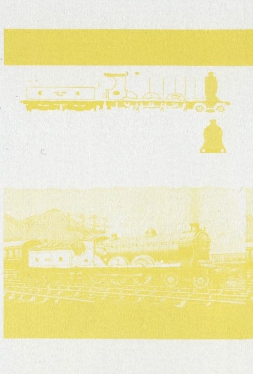 Saint Vincent Grenadines Locomotives (2nd series) $3.00 Yellow Stage Progressive Color Proof Pair