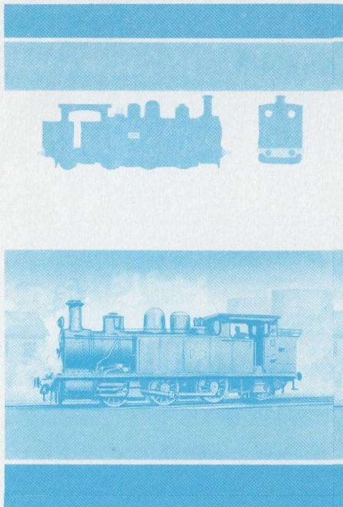 Saint Vincent Grenadines Locomotives (5th series) $2.00 Blue Stage Progressive Color Proof Pair
