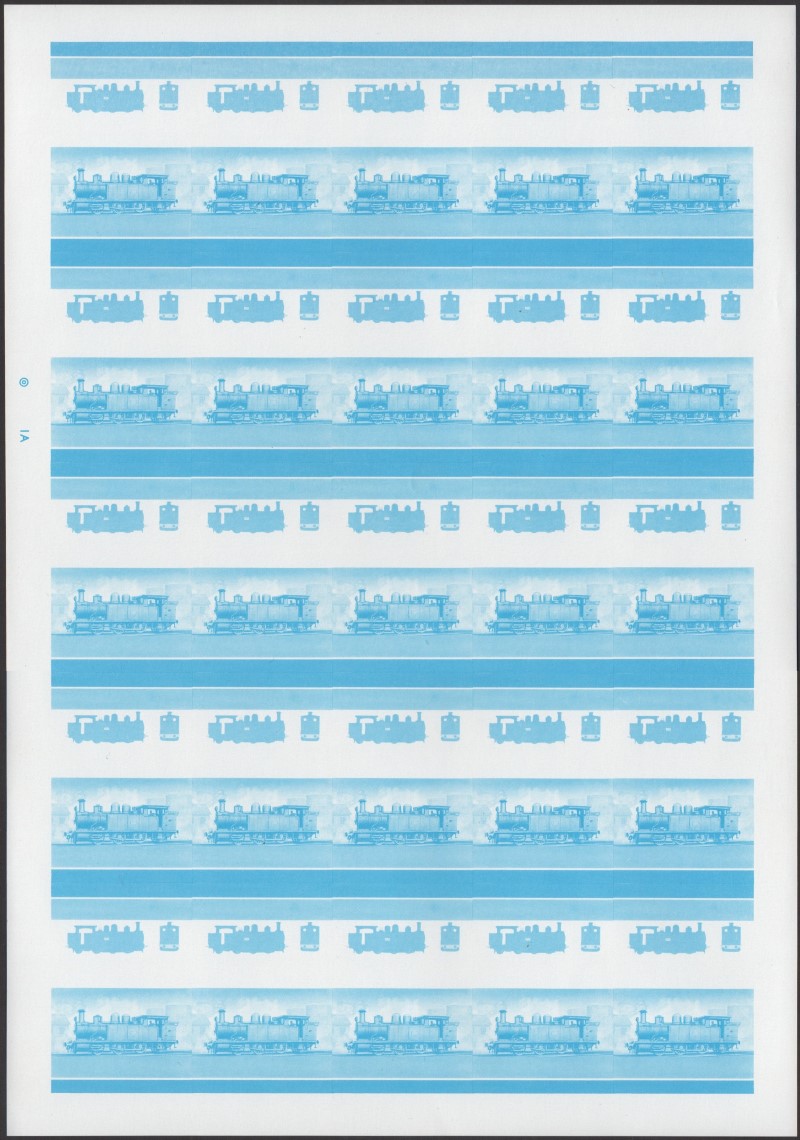 Saint Vincent Grenadines Locomotives (5th series) $2.00 Blue Stage Progressive Color Proof Pane