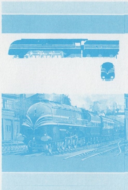 Saint Vincent Grenadines Locomotives (5th series) 35c Blue Stage Progressive Color Proof Pair