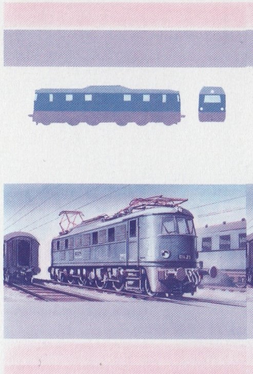 Saint Vincent Grenadines Locomotives (5th series) 70c Blue-Red Stage Progressive Color Proof Pair