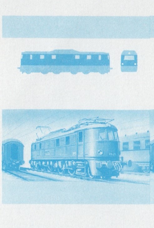 Saint Vincent Grenadines Locomotives (5th series) 70c Blue Stage Progressive Color Proof Pair