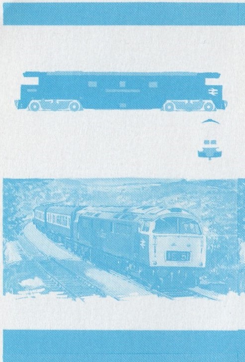 Saint Vincent Grenadines Locomotives (6th series) $1.00 Blue Stage Progressive Color Proof Pair